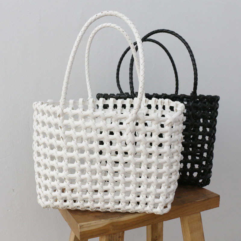 CMM Beach Bags Korean Ins Woven Basket Handbasket Pp Buy Vegetable Women s Handbag Bag 230327