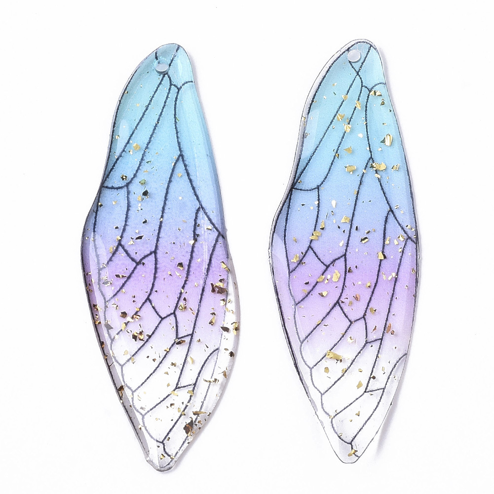 Charms 50Pcs Transparent Resin Fairy Wings Pendants Simulated Insect Butterfly Charm For Women Earring Necklace DIY Jewelry Making 230325