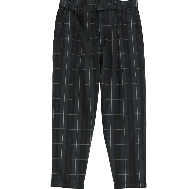 Men's Pants Spring Winter Plaid Pants Men Loose Tapered Ankle-Length Trousers Fashion Check Plus Size Hip Hop Streetwear 230327