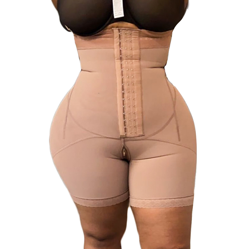 Waist Tummy Shaper Compression Women's Shapewear Double pressure Bodysuit Flatten Abdomen Waist Trainer Adjustable Front Closure Hook-eye 230327