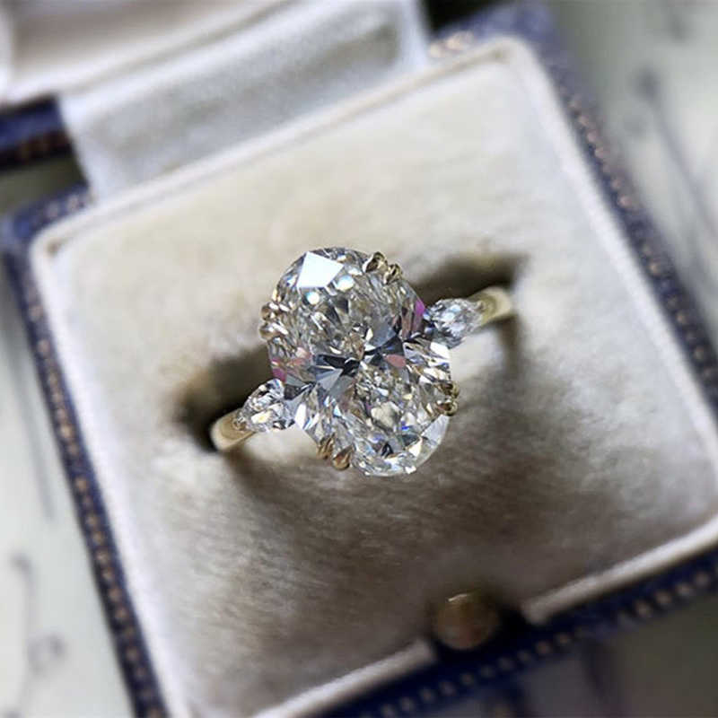 Band Rings CAOSHI Dainty Women's Finger Ring with Ovalshaped Crystal Delicate Vintage Style Accessories Temperament Lady Wedding Jewelry Z0327
