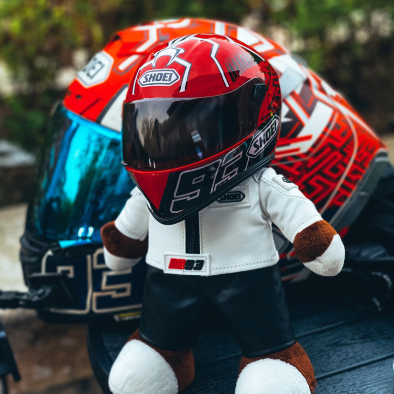 Other Home Decor Helmet Bear Doll Motorcycle Teddy Plush With Ornaments Gifts for Friends Boyfriend Office 230327 - view 3