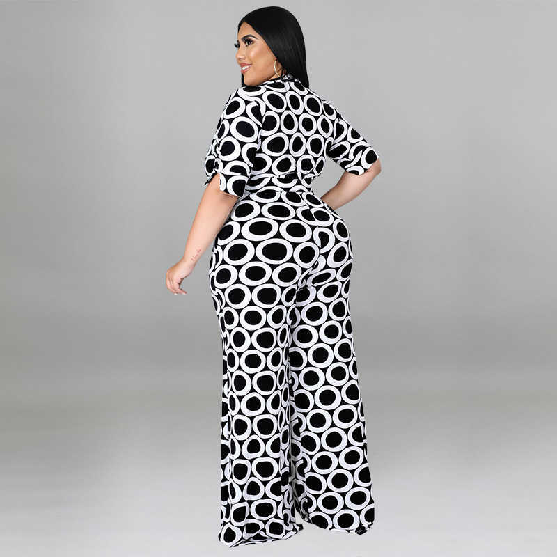 women's large 2023 Plus size fashion pantsuit new fashion holiday casual printed multicolor Jumpsuit XL -5XL