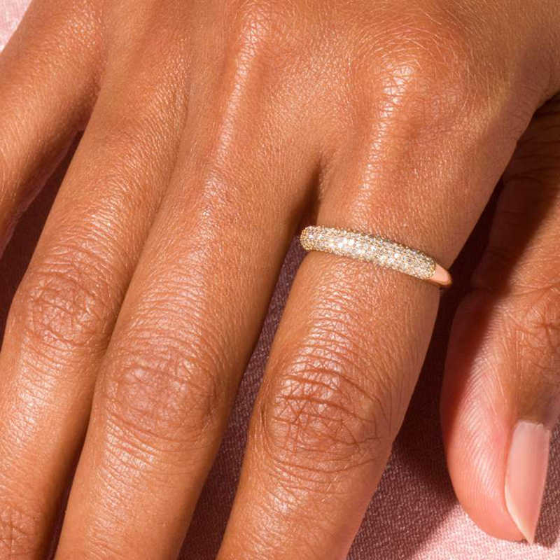 Band Rings Vintage Gold Color Ring for Women Men Trend Stacking Crystal Ring Fashion Accessories Microinlaid Zircon Jewelry Wholesale R731 Z0327