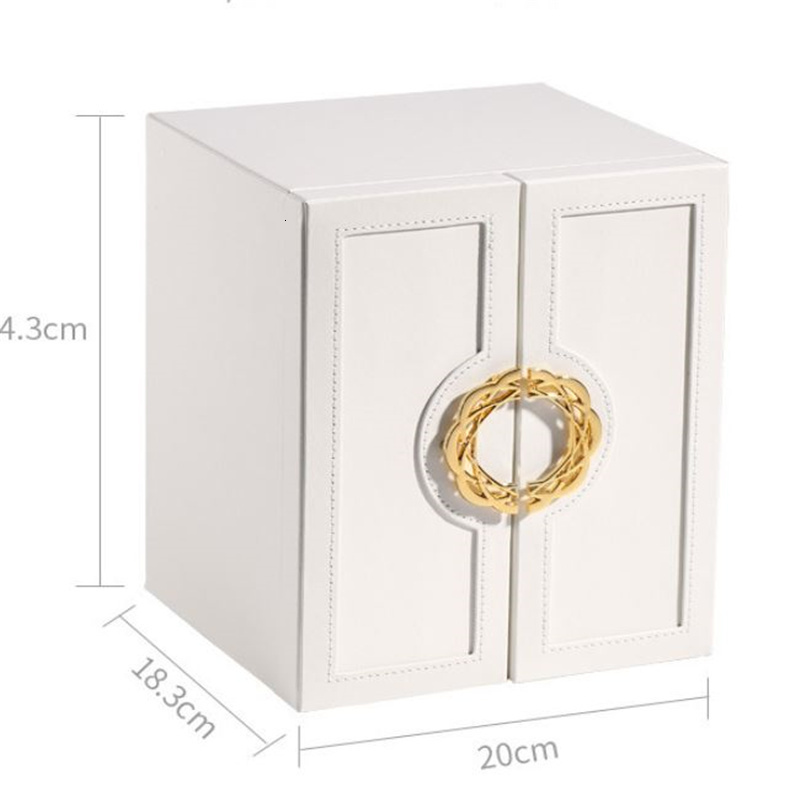 Jewelry Boxes Jewelry Organizer Box Display 5 Layer Large Capacity Double Door PU Leather Drawer Storage Box Cases for Earrings Necklace 230325