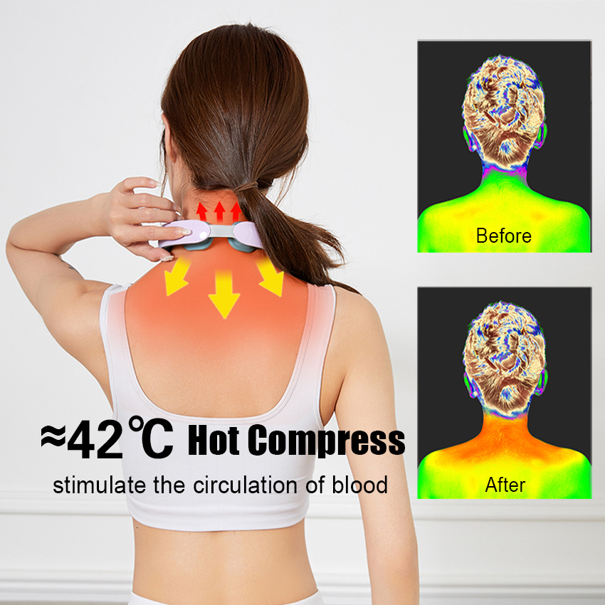 Massaging Neck Pillowws Electric Pulse Ems Portable Neck Massager Cervical Muscular Massage Relax Pain Relief Heater Instrument Personal Health Care 2