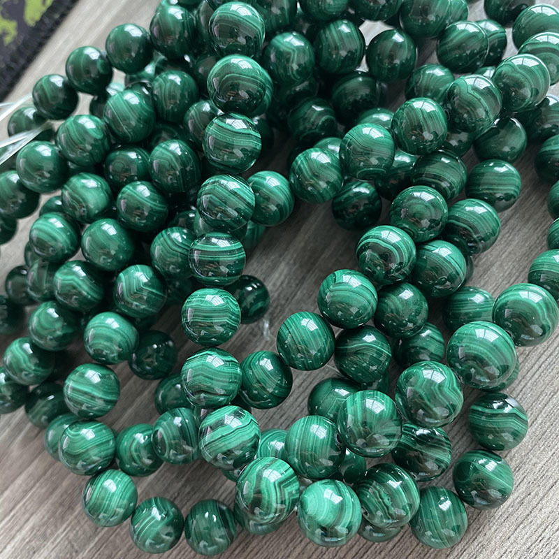 Other Wholesale Natural Malachite Round Loose Stone Beads Bracelet Necklace Needlework Beads For Jewelry Making 46810 mm 15 inches 230325