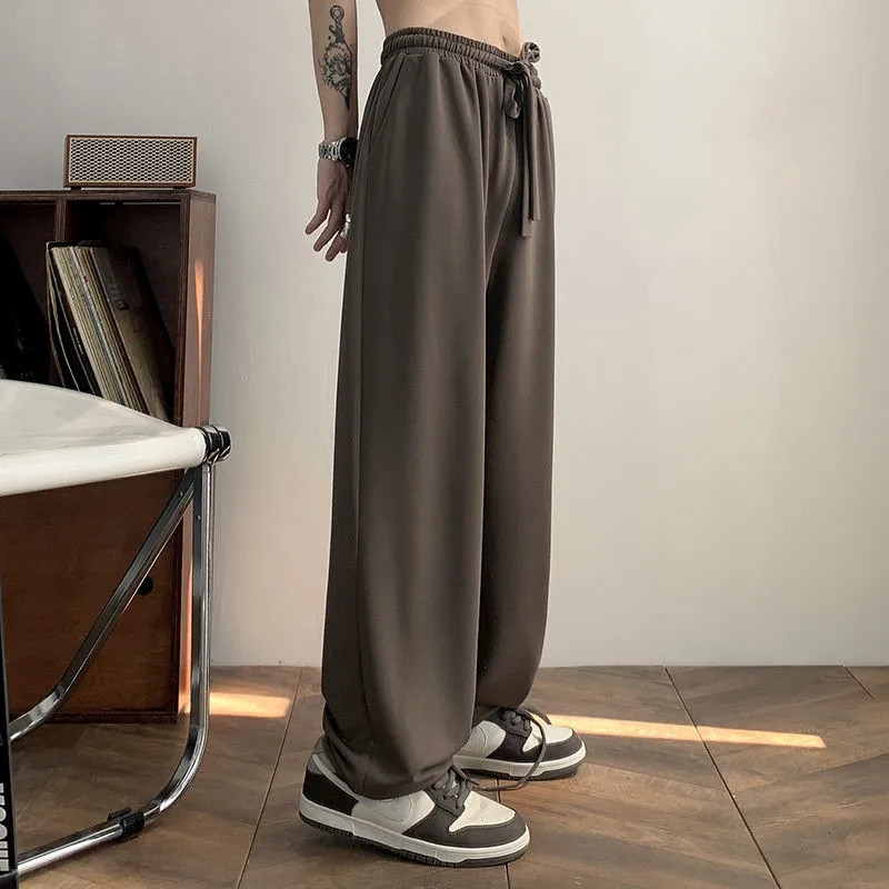 Men's Pants Yasuk All Season Spring Autumn Winter Fashion Solid Casual Men's Loose Elastic Waist Pants All-Match Cool Boys 230327