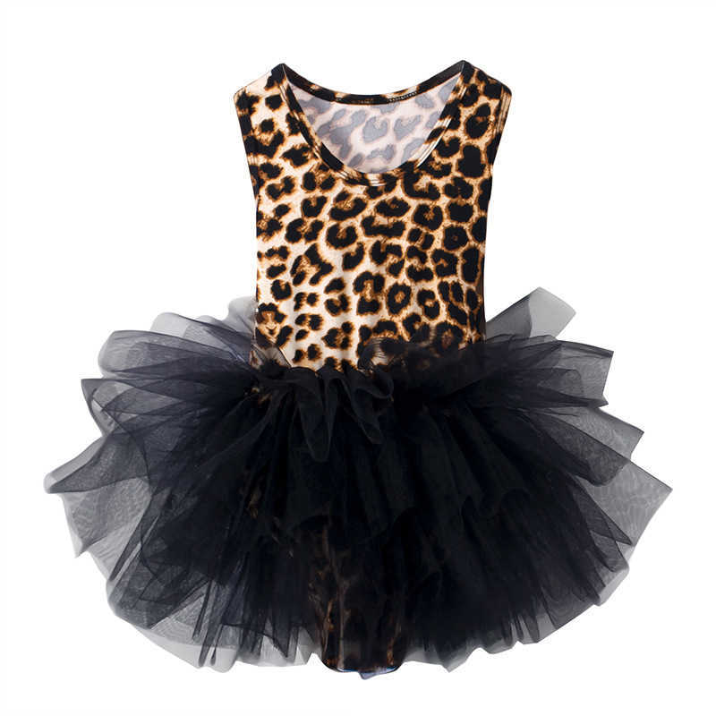 Girl's Dresses Leopard Girls Tutu Dress Summer Mesh Kids Ballet Performance Costume for Girl 2022 New Baby Toddler Children Princess Clothing P23
