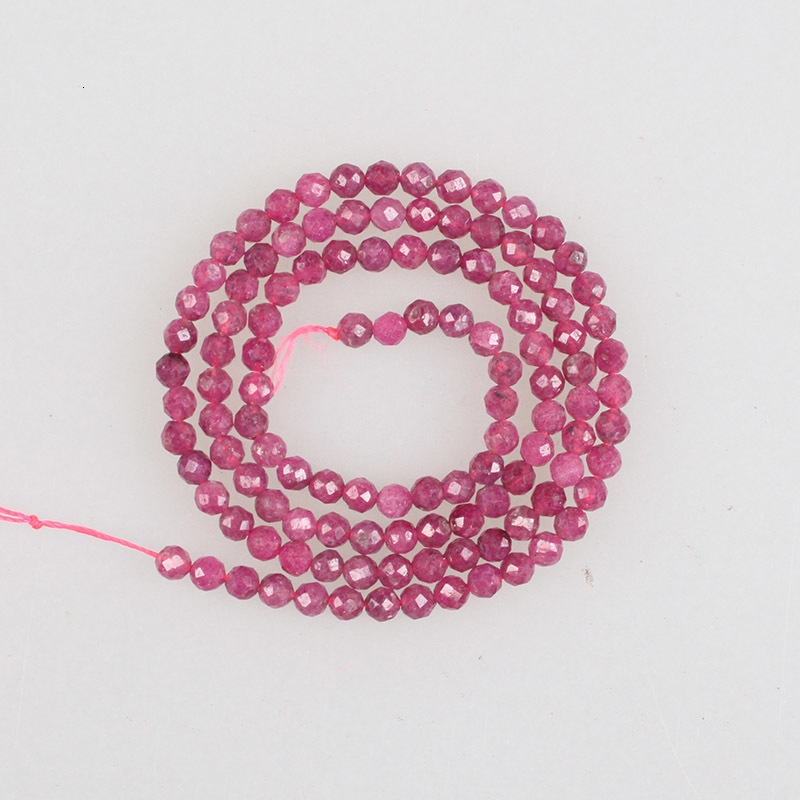 Other 100% Natural Stone Beads Small Faceted Red Ruby Loose Beads 2 3 4mm Gemstone For Bracelet Necklace Jewelry Earrings Making 230325