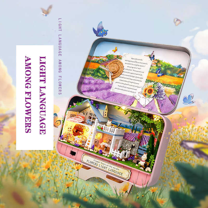 Architecture Miniature Diy Dollhouse Kit Box Theater Mini Doll House Prefabricated Furniture Case Toys For Children Birthday Gifts