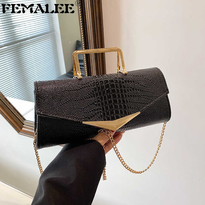 Evening Bags European Women Handbag odile Pattern Party Clutch Bag Pochette Female Evening Metal Handle Envelope Bags J230327