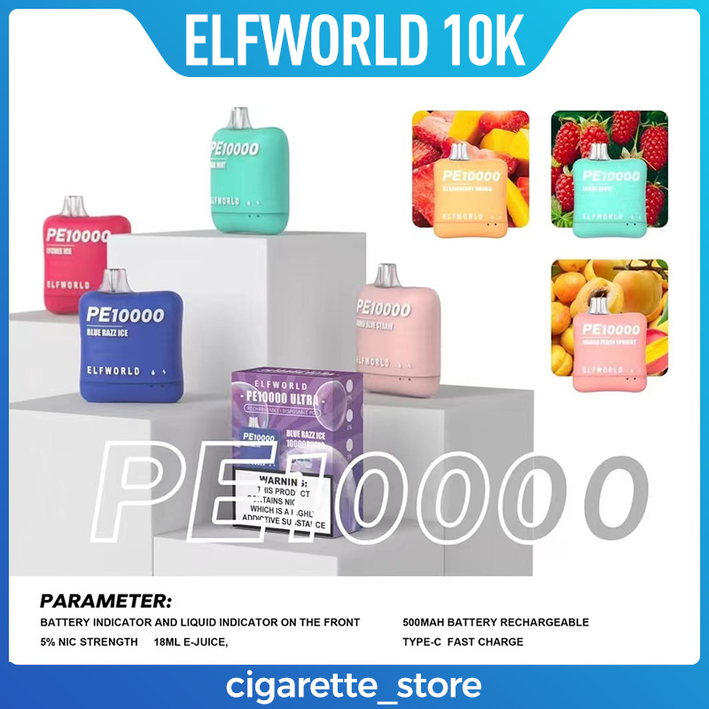 Original Elfworld PE 10000 E cigarette Disposable 18ml Pre Filled Pods 16 colors 5% Nic 500mah Rechargeable vape pen Cartridge Vaporizers Portable Vapor Devcice
Original Elfworld PE 10000 E cigarette Disposable 18ml Pre Filled Pods 16 colors 5% Nic 500mah Rechargeable vape pen Cartridge Vaporizers Portable Vapor Devcice
