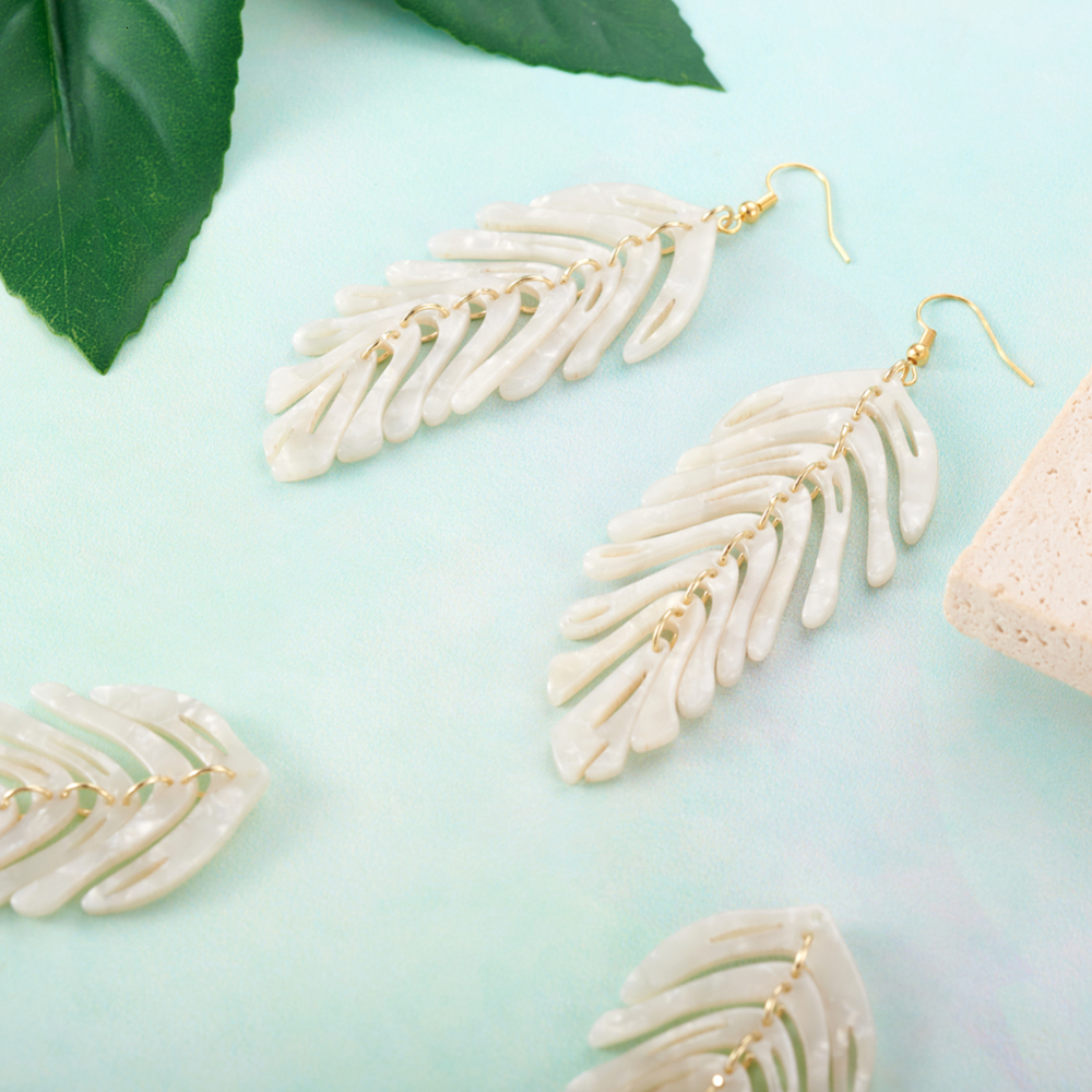 Charms 20pcs Cellulose Acetate Resin Big Leaf Charms Pendants For DIY Earrings Necklace Pendants Jewelry Making Accessories 230325