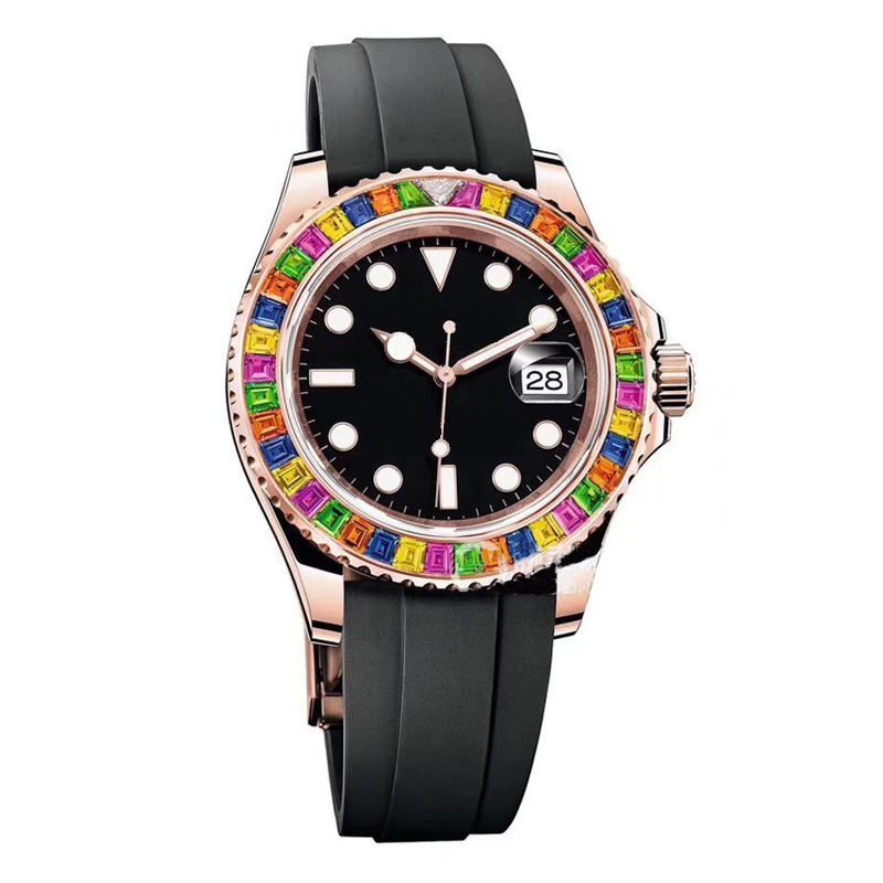 Casual Watches Original Automatic Movements Rubber Strap First Quality Sapphire mirror Men-watch Colorful Diamond Decoration Watchcase
Casual Watches Original Automatic Movements Rubber Strap First Quality Sapphire mirror Men-watch Colorful Diamond Decoration Watchcase