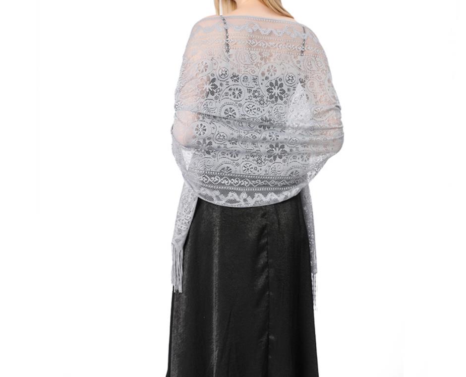 Women's Lace Shawls Wraps Others Apparel Formal Evening Party Dress Floral Lightweight Fringe Stole Bride Bridesmaid Veil for Wedding