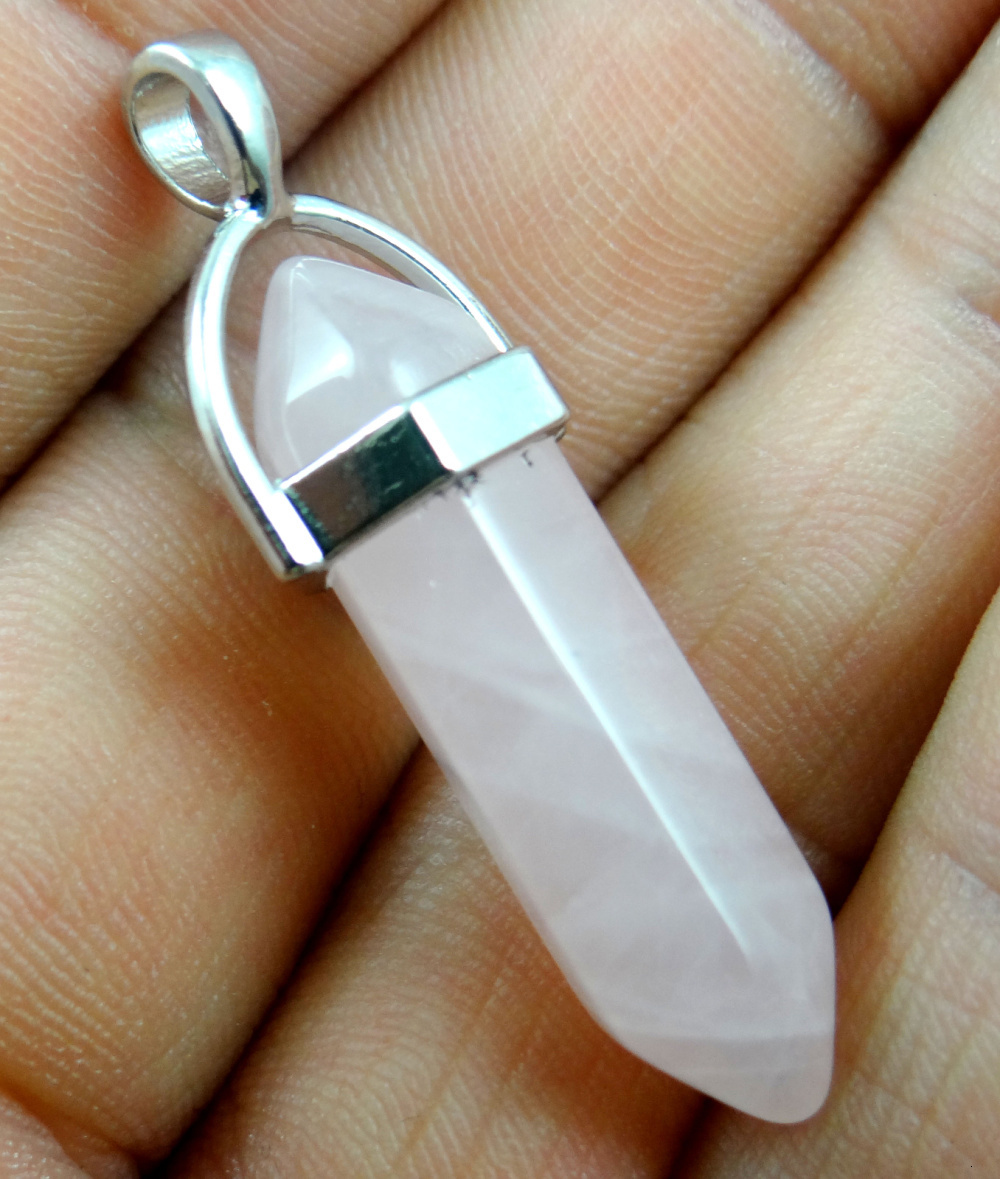 Charms Natural Gem Stone Lapis Opal Crystal Quartz Hexagonal Pendulum Reiki Charm Penduloum Pendants DIY Jewelry Making Necklaces 24Pcs 230325