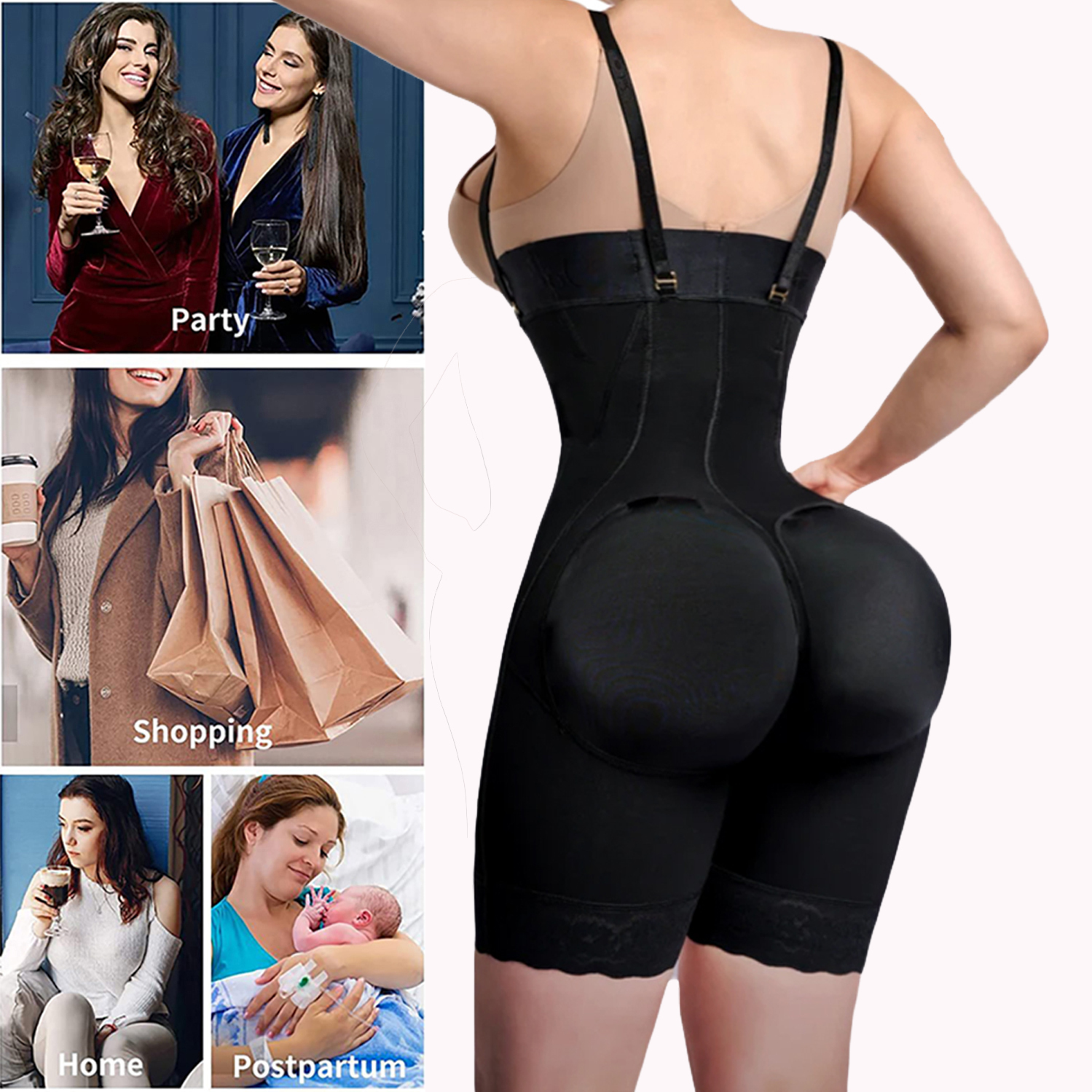 Waist Tummy Shaper Women's Underwear Double High Compression Hourglass Girdle Waist Trainer Butt Lifter Post-operative Shorts Fajas Colombianas 2