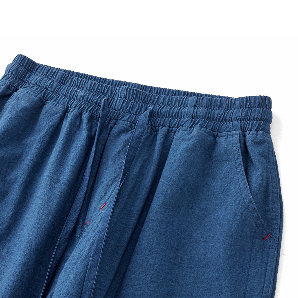 Men's Pants Japanese Vintage Indigo Pants Men Spring Autumn Loose Multi-pocket Wide Leg Pants Cotton Retro Casual Straight Long Trousers 230327
