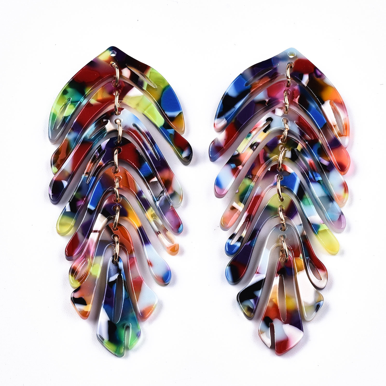 Charms 20pcs Cellulose Acetate Resin Big Leaf Charms Pendants For DIY Earrings Necklace Pendants Jewelry Making Accessories 230325