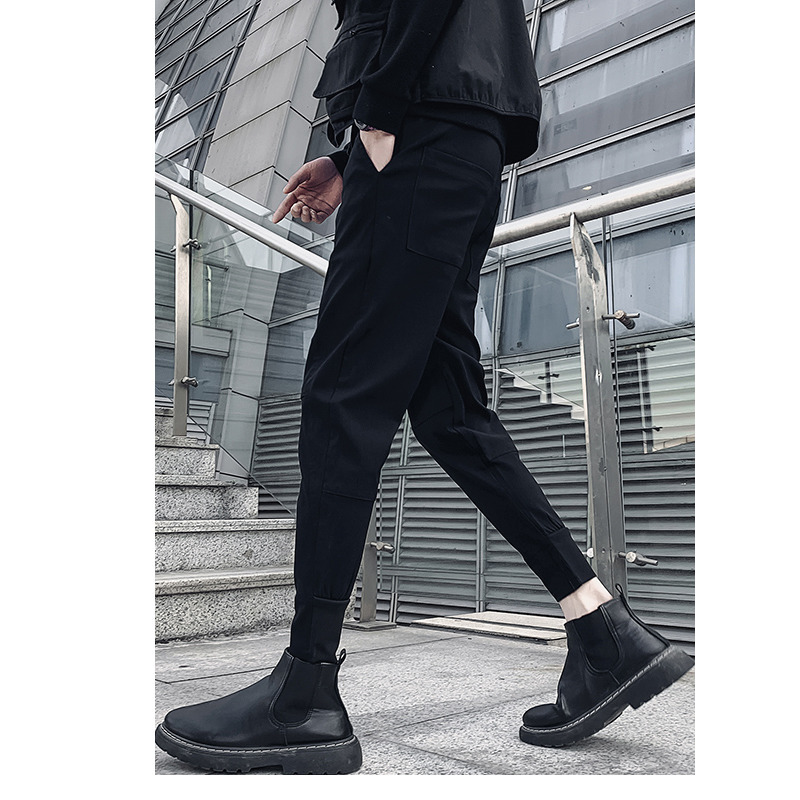 Men's Pants Black/Gray Summer Ankle Length Slim Fit Casual Thin Harem Pants Men Clothing Streetwear Hip Hop Joggers Trousers Male 36-28 230327