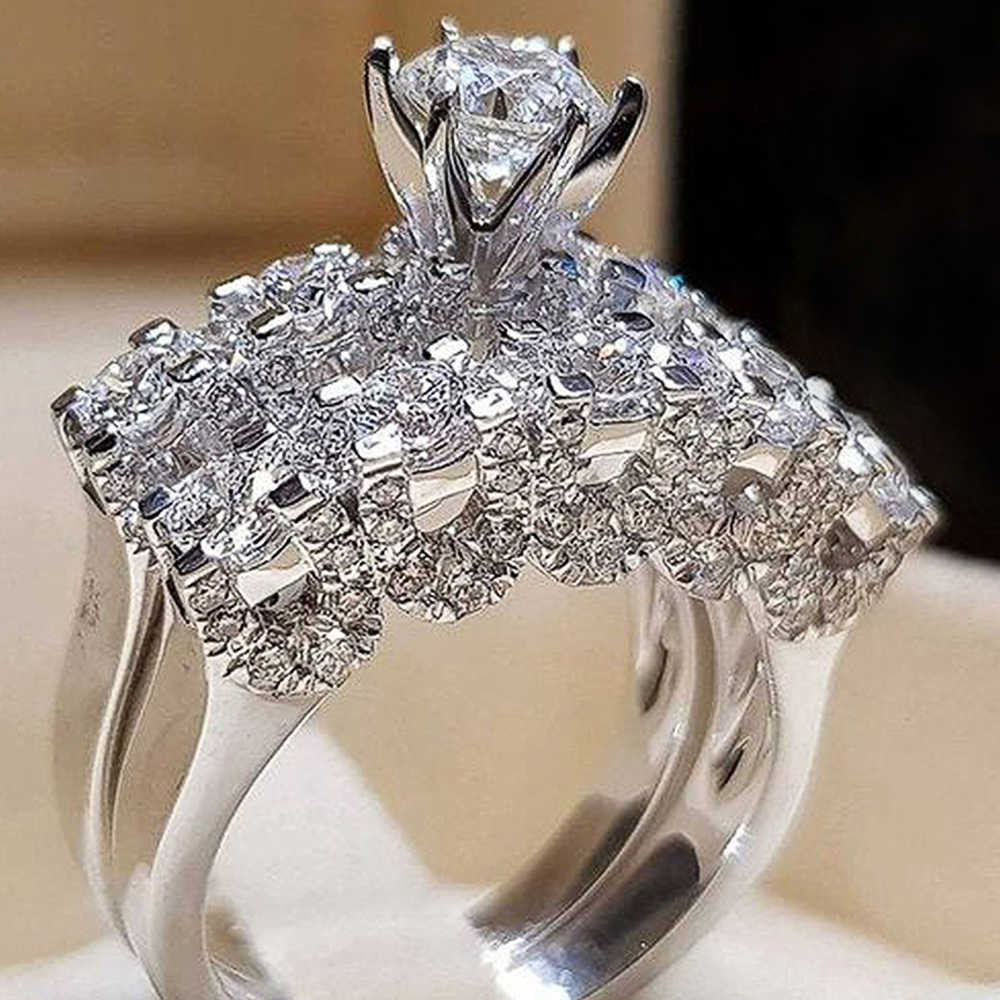 Band Rings Huitan 2022 New Trendy Women's Set Rings Statement Jewelry Geometric Shaped Modern Wedding Engagement Bands Female Accessories Z0327