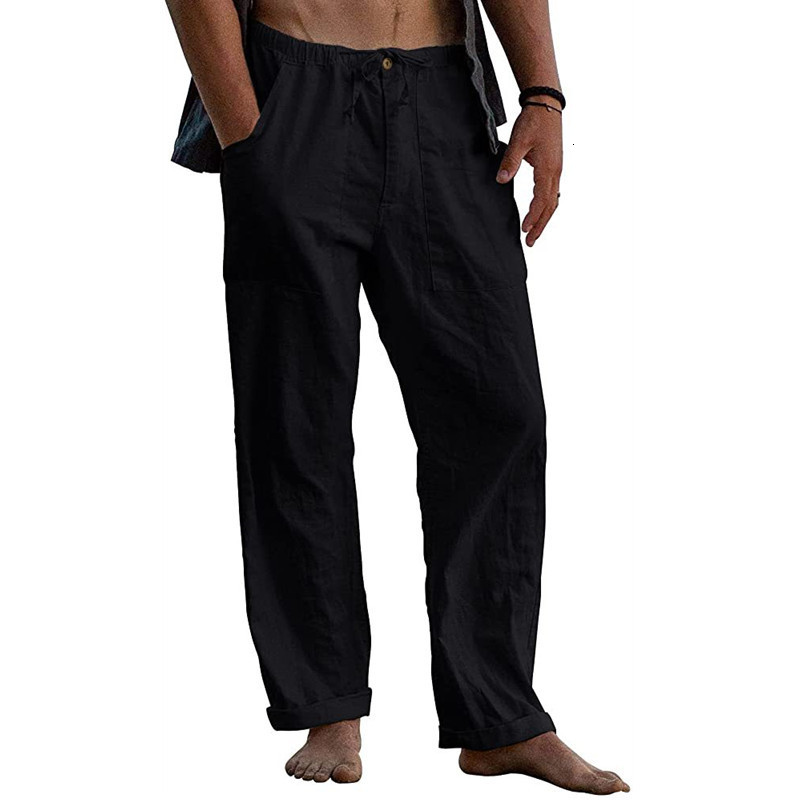 Men's Pants Men's Casual Cotton Linen Pants Male Summer Large Size Breathable Solid Color Trousers Sports Fitness Streetwear S-5XL 230327