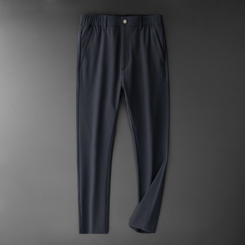 Men's Pants BROWON Autumn Winter Men Clothing Smart Casual Elastic Waist Pants Thick Soft Skin Straight Anti-wrinkle Trousers Male 230327