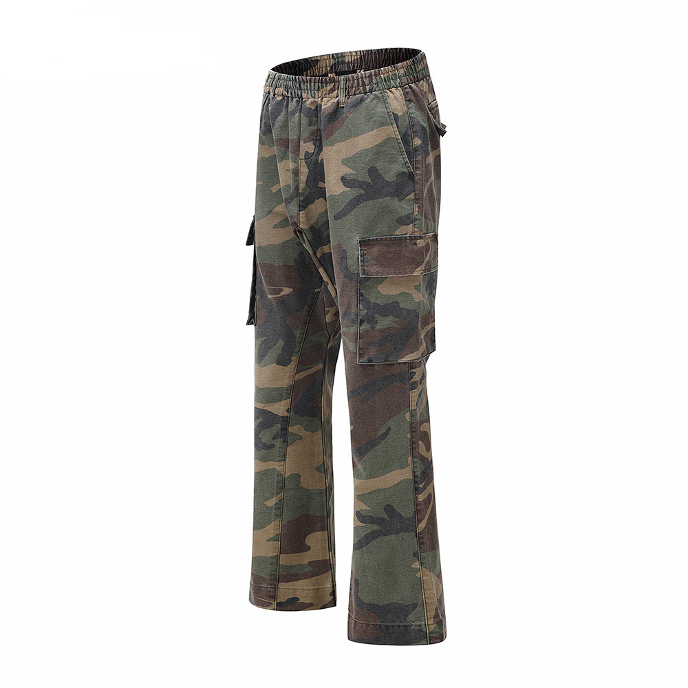 Men s Jeans Streetwear Mens Hip Hop Camouflage Flare Pants Fashionable Camo Cargo Male Slim Fit Trouser All match 230327