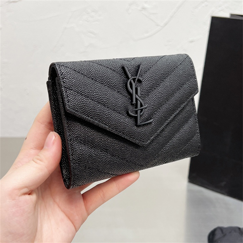 

Monogramme Quilted Textured-leather Envelope Designer Wallet Luxury mens Purse Cardholder Luxurys Handbags Women Bag Front Flap with Snap Button Closure, Color1-short