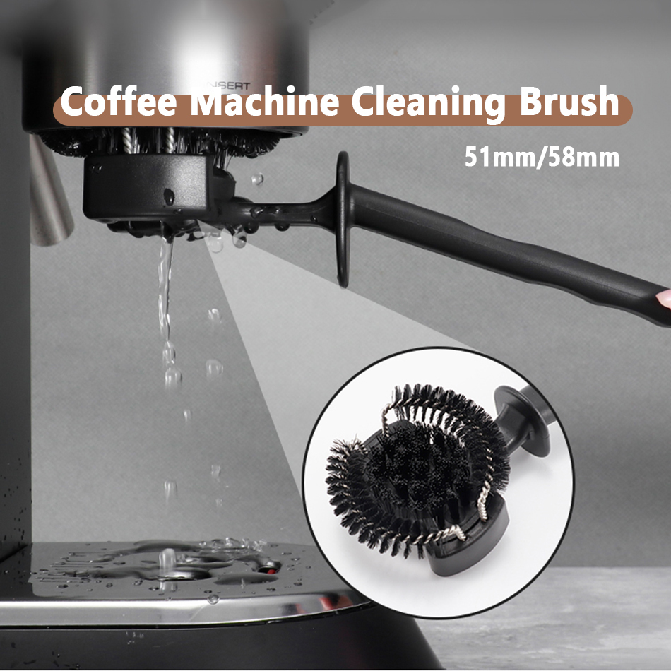 Image of Coffee Grinder Brushes 5158mm Espresso Machine Cleaning Brush Replaceable Head Maker Cafe Cleaner Brewing Tool 230327