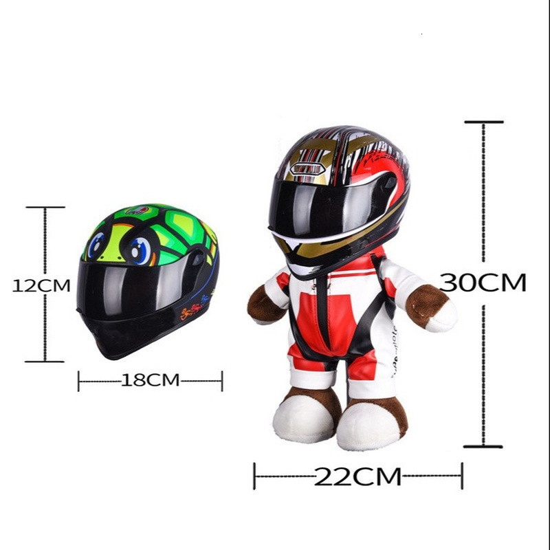 Other Home Decor Helmet Bear Doll Motorcycle Teddy Plush With Ornaments Gifts for Friends Boyfriend Office 230327 - view 7