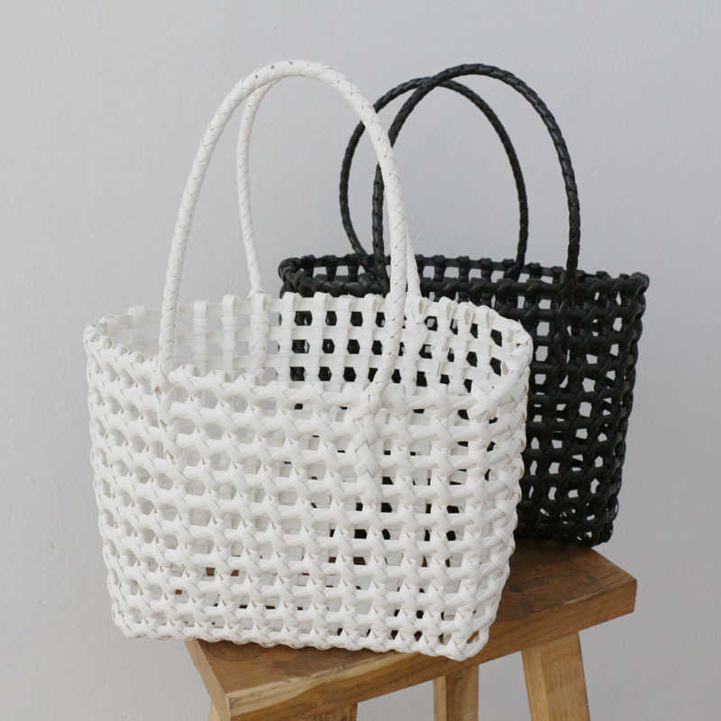 CMM Beach Bags Korean Ins Woven Basket Handbasket Pp Buy Vegetable Women s Handbag Bag 230327