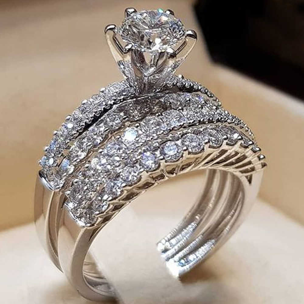 Band Rings Huitan 2022 New Trendy Women's Set Rings Statement Jewelry Geometric Shaped Modern Wedding Engagement Bands Female Accessories Z0327