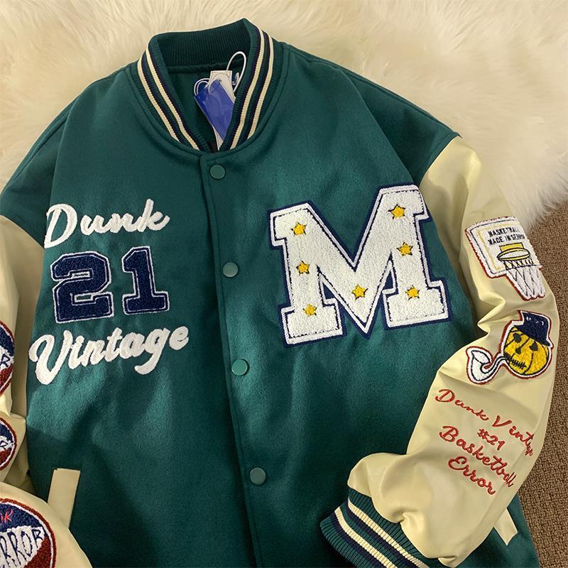 Mens Jackets American Retro Letter Embroidered Coat Men Y2K Street Hip Hop Trend Baseball Uniform Couple Casual Loose Jacket 230327