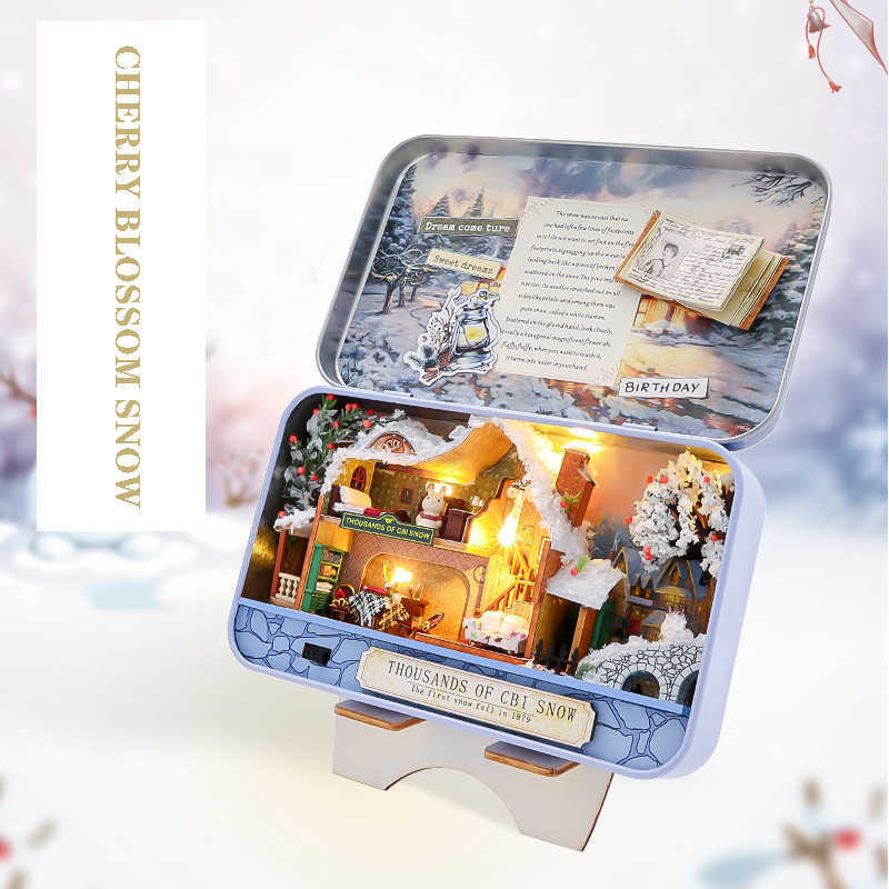 Architecture Miniature Diy Dollhouse Kit Box Theater Mini Doll House Prefabricated Furniture Case Toys For Children Birthday Gifts