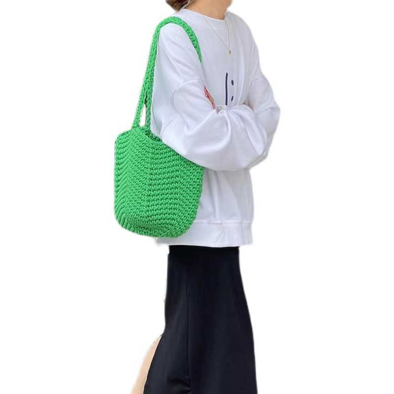 Beach Bags Leisure Lazy Vacation Large Capacity Design One Shoulder Underarm 2023 Summer Hollow Woven 230327