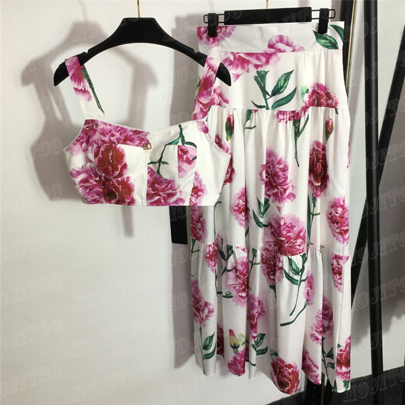 Floral Print Dress Sling Tank Top Clothing Sets For Women Fashion Sexy Vest High Waist Skirts Two Piece, White
Floral Print Dress Sling Tank Top Clothing Sets For Women Fashion Sexy Vest High Waist Skirts Two Piece, White