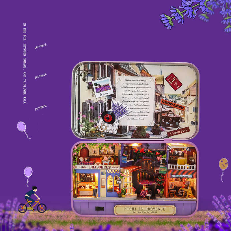 Architecture Miniature Diy Dollhouse Kit Box Theater Mini Doll House Prefabricated Furniture Case Toys For Children Birthday Gifts