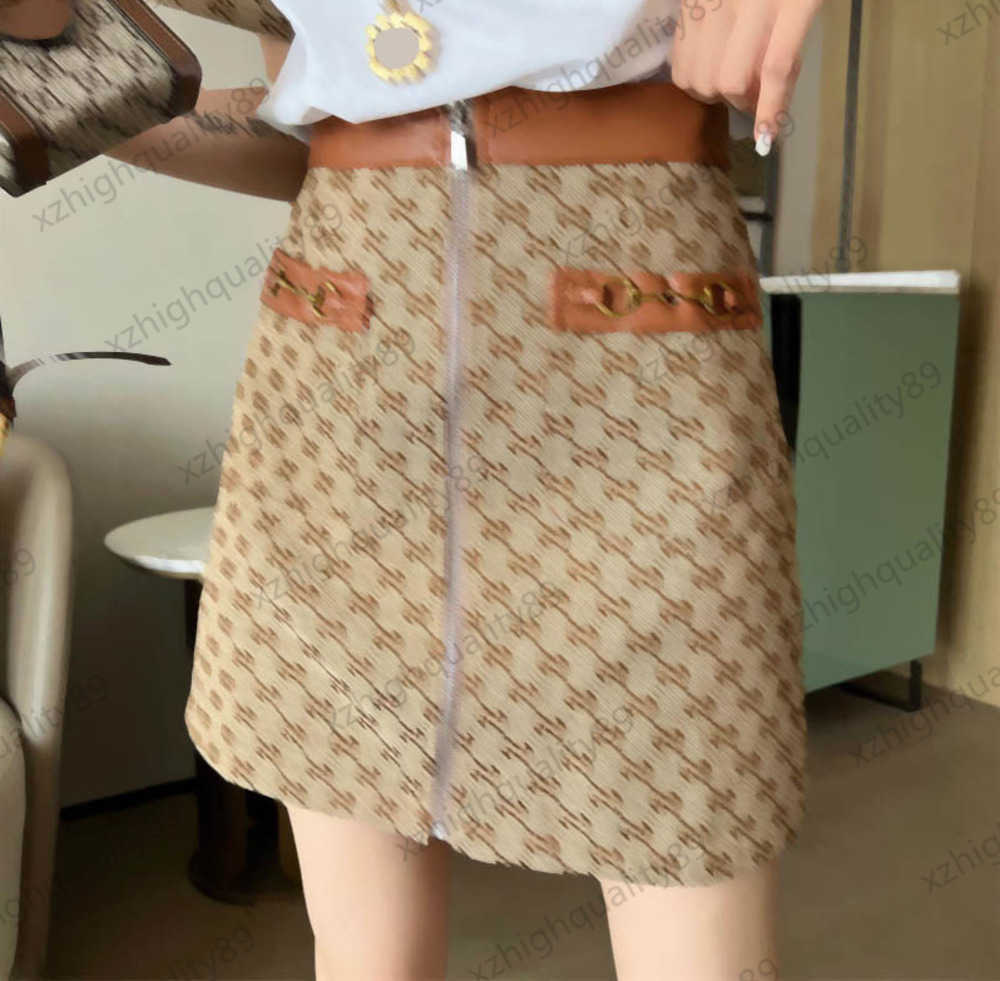 Brand Dress Skirt Jacquard Fabric Stitching Leather High Waist Slim Skirts Custom Metal Buckle Decorative Zipper Open Designer Joker Skirt For Womans 1970, 13
Brand Dress Skirt Jacquard Fabric Stitching Leather High Waist Slim Skirts Custom Metal Buckle Decorative Zipper Open Designer Joker Skirt For Womans 1970, 13