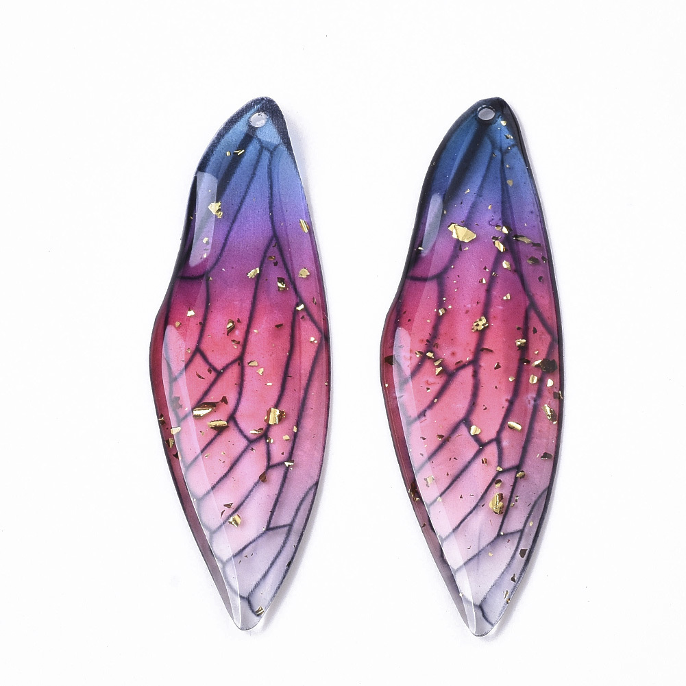 Charms 50Pcs Transparent Resin Fairy Wings Pendants Simulated Insect Butterfly Charm For Women Earring Necklace DIY Jewelry Making 230325