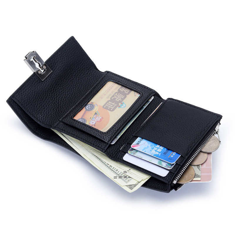 Wallets Korean Niche Brand Short Genuine Leather Simple Wallet Zipper Exquisite Wallet Portable Card Holder Coin Purse Wallets for Women G230327