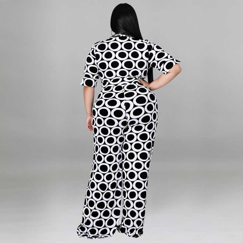 women's large 2023 Plus size fashion pantsuit new fashion holiday casual printed multicolor Jumpsuit XL -5XL