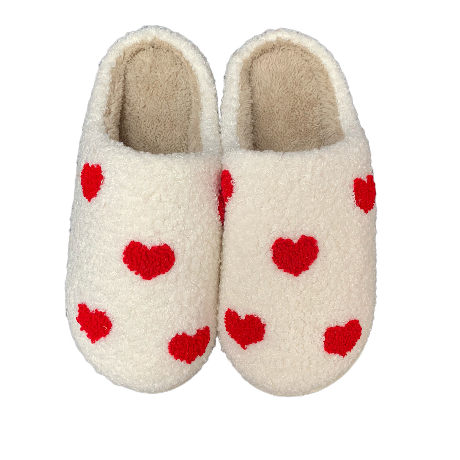 Slippers Love Heart Embroidery Bedroom Cozy Warm Indoor Slippers Woman Girl Shoes 230327
