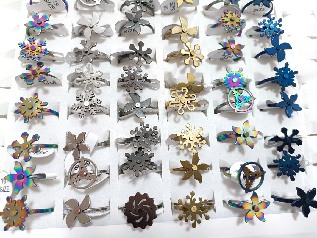 Wholesale 36pcs/lot Size 16-19mm Stainless Steel Spinner Ring Color Mix Men Women Rotating Spin Rings Fashion Women Jewelry
Wholesale 36pcs/lot Size 16-19mm Stainless Steel Spinner Ring Color Mix Men Women Rotating Spin Rings Fashion Women Jewelry