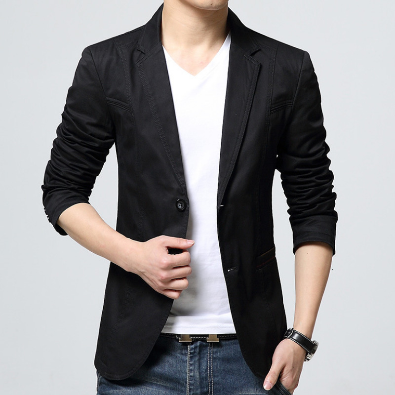 Men's Suits Blazers Cotton Coat Men Casual Blazers Autumn Spring Fashion Slim Suit Jacket Business Blazer Men Clothing terno masculino M-5XL MY51