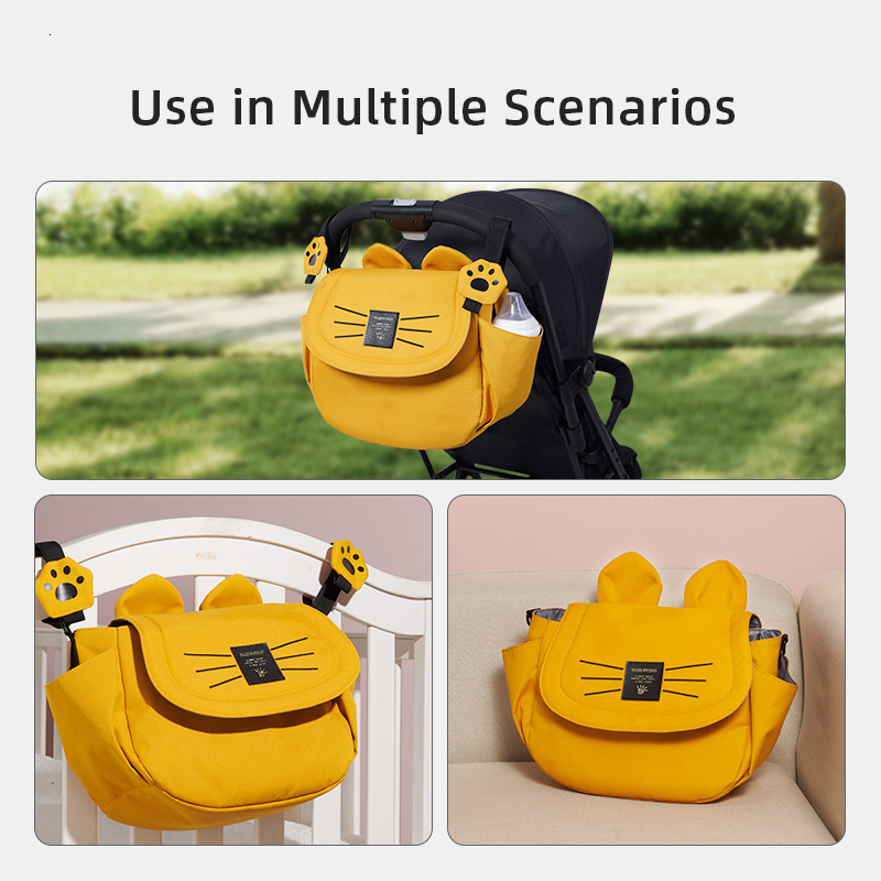 Diaper Bags Sunveno Cat Large Capacity Mommy Travel Maternity Universal Baby Stroller Organizer 230328