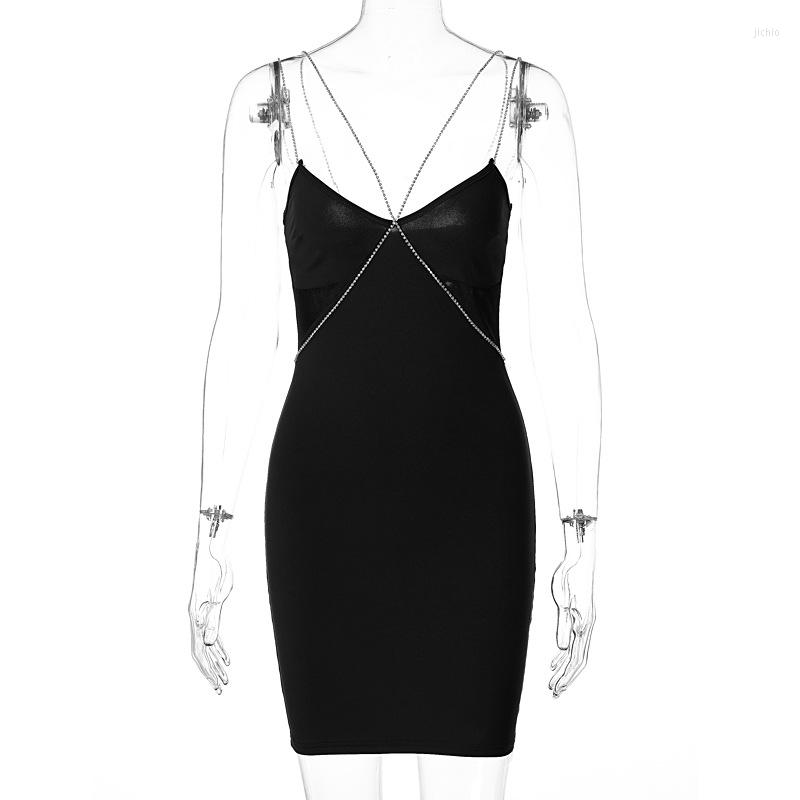 Casual Dresses Elegant Spaghetti Strap Bodycon Mini Short Skirt Female Sexy Backless Party Evening Club Tight Y2K Summer For Women