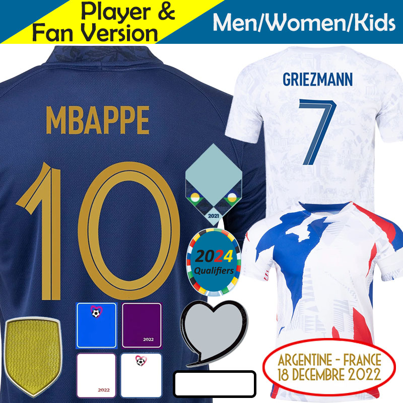 Maillot de Foot France Equipe Soccer Jerseys 2023 2024 MBAPPE GRIEZMANN BENZEMA World Cup Football Shirt 2022 Women Long Sleeve Kid Kit Full Set Euro Training Uniform, Women away
Maillot de Foot France Equipe Soccer Jerseys 2023 2024 MBAPPE GRIEZMANN BENZEMA World Cup Football Shirt 2022 Women Long Sleeve Kid Kit Full Set Euro Training Uniform, Women away