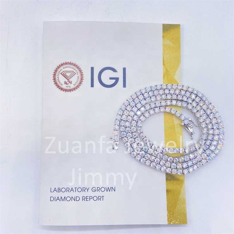 Igi Certificates 3mm Lab Grown Diamond Jewelry 10k Real Gold Personalized Tennis Necklace and Bracelet